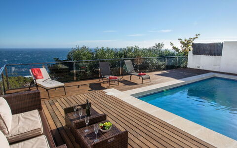 La Sardana: Water, Sky, Building, Outdoor Furniture, Swimming Pool, Wood, Interior Design, Shade, Table, Seaside Resort