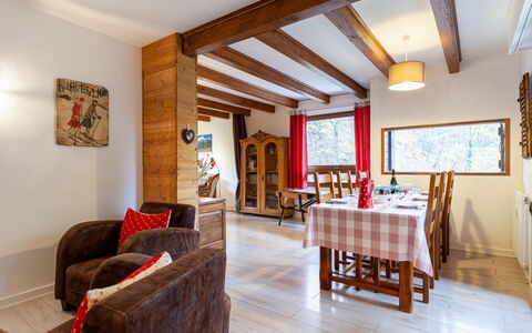 Saint Gervais 175: Furniture, Property, Table, Wood, Couch, Architecture, Picture Frame, Interior Design, Flooring, Floor