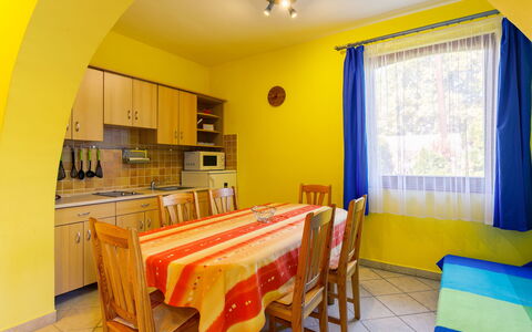 Jókai: Table, Furniture, Property, Blue, Chair, Window, Wood, Interior Design, Yellow, Architecture