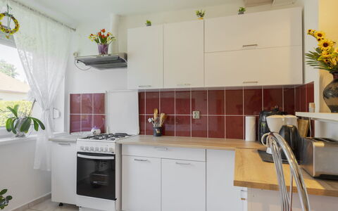 Nádor: Kitchen Appliance, Kitchen, Countertop, Major Appliance, Cabinetry, Interior Design, Flooring, Kitchen Sink, Home Appliance, Furniture