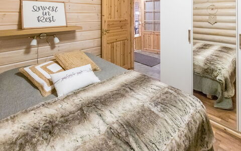 Villa Lempi: Bed, Furniture, Bedroom, Interior Design, Bedding, Bed Sheet, Flooring, Wood, Floor, Room