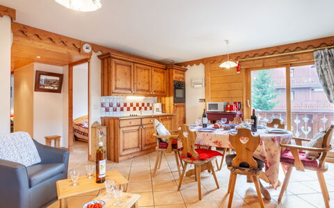 Marmottes A6: Table, Furniture, Property, Couch, Chair, Window, Wood, Building, Orange, Interior Design