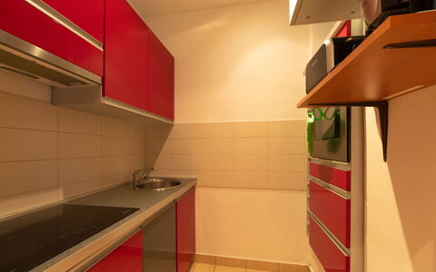 Emillia: Cabinetry, Countertop, Building, Sink, Kitchen Sink, Kitchen, Orange, Wood, Interior Design, Flooring