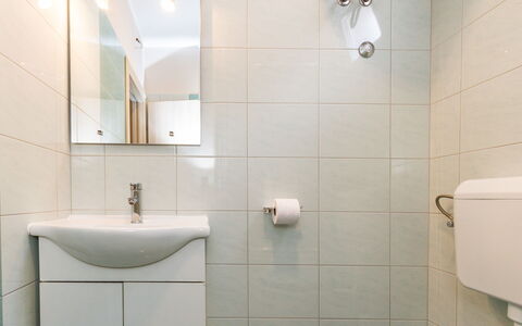 Maslenica 120: Mirror, Property, Plumbing Fixture, Bathroom Sink, Sink, Tap, Bathroom, Interior Design, Lighting, Purple