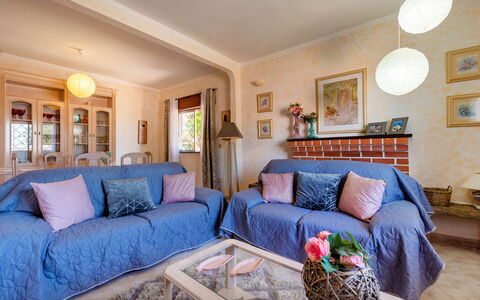 Isaurinda: Furniture, Picture Frame, Property, Couch, Blue, Azure, Interior Design, Lighting, Wood, Living Room