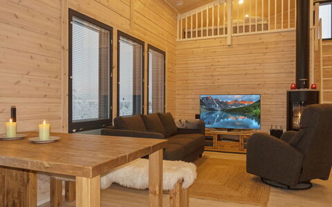 Villa Viima: Flooring, Interior Design, Floor, Wood, Furniture, Wood Flooring, Ceiling, Living Room, Room, Home