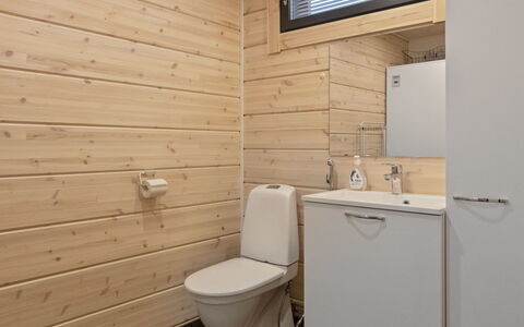 Villa Viima: Flooring, Floor, Wood, Plumbing Fixture, Toilet, Interior Design, Sink, Toilet Seat, Bathroom, Plumbing