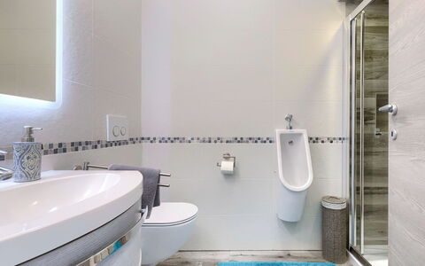 Villa Amaii: Property, Plumbing Fixture, Tap, Bathroom, Purple, Blue, Bathroom Sink, Building, Interior Design, Flooring
