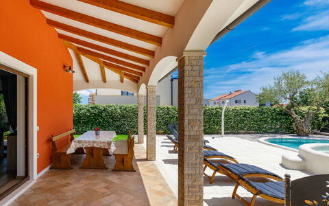 Villa Amaii: Property, Furniture, Sky, Plant, Table, Shade, Azure, Blue, Outdoor Furniture, Architecture