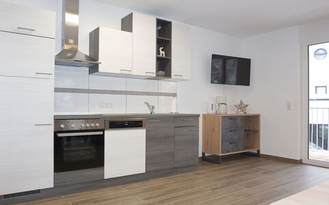 Apart Annabell: Cabinetry, Countertop, Furniture, Building, Kitchen Stove, Wood, Interior Design, Window, Kitchen, Drawer