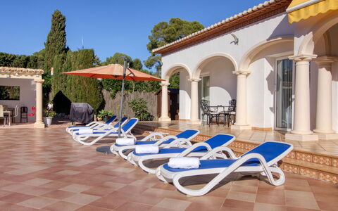 Villa Mamounia 2: Sky, Plant, Building, Azure, Shade, Tree, Outdoor Furniture, Chair, Swimming Pool, Leisure