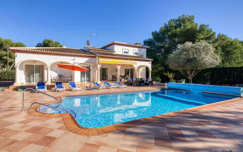 Villa Mamounia 2: Water, Sky, Plant, Swimming Pool, Building, Chair, Tree, Rectangle, Outdoor Furniture, House