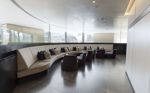 Liverpool Street, Shoreditch: Furniture, Couch, Table, Interior Design, Building, Flooring, Architecture, Floor, Hall, Studio Couch