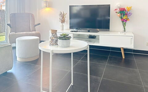 Miramar with Terrace: Furniture, Interior Design, Table, Flooring, Floor, Lighting, Room, Home, Living Room, Chair