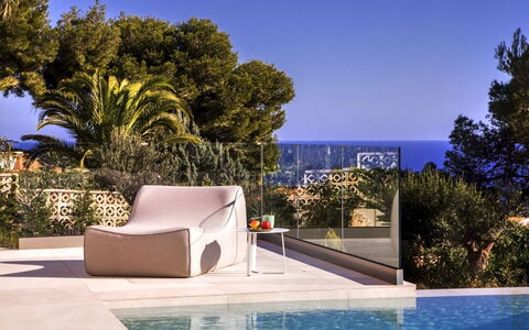 Villa Halcon al Mar: Water, Plant, Sky, Blue, Building, Azure, Tree, Swimming Pool, Shade, Outdoor Furniture