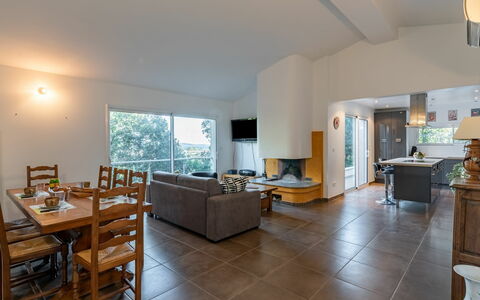 Villa Boccajo: Table, Furniture, Wood, Living Room, Flooring, Floor, Building, Window, Couch, Real Estate