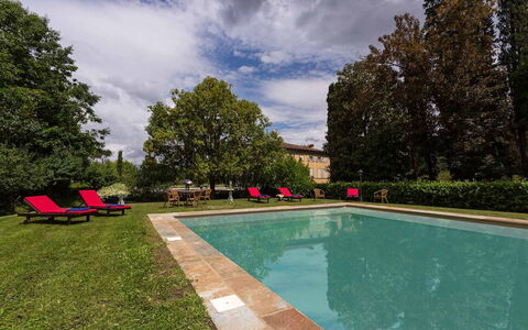 Villa Vorno: Water, Plant, Cloud, Sky, Swimming Pool, Tree, Building, Land Lot, Leisure, Natural Landscape