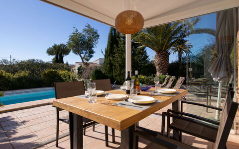 Harmony: Table, Sky, Furniture, Property, Plant, Azure, Outdoor Table, Outdoor Furniture, Shade, Interior Design
