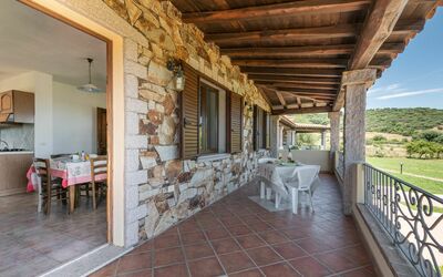 La Caletta 840: Property, Furniture, Table, Building, Chair, Wood, Flowerpot, Lighting, Houseplant, Sky