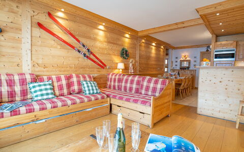 Tignes 480: Furniture, Table, Building, Wood, Cabinetry, Decoration, Lighting, Interior Design, Living Room, Flooring