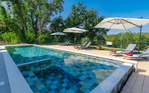 Villa Julia: Water, Plant, Property, Sky, Furniture, Swimming Pool, Azure, Tree, Shade, Outdoor Furniture