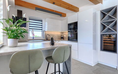 Villa Civitan: Furniture, Interior Design, Flooring, Countertop, Wood, Kitchen, Floor, Ceiling, Cabinetry, Light Fixture