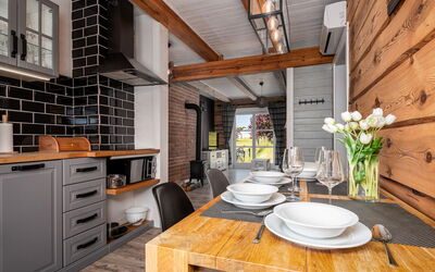 Szelągówka 50 M2 200.1: Kitchen, Wood, Countertop, Furniture, Kitchen Appliance, Major Appliance, Flooring, Cabinetry, Home Appliance, Room