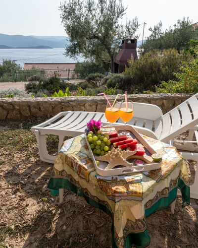 Dubra: Plant, Property, Table, Plant Community, Sky, Outdoor Furniture, Food, Tree, Wood, Chair