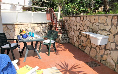 Francesca: Table, Plant, Property, Tree, Outdoor Furniture, Wood, Architecture, Interior Design, Shade, Flooring