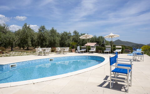 Quattro Rose: Water, Sky, Cloud, Swimming Pool, Outdoor Furniture, Shade, Body Of Water, Tree, Rectangle, Leisure