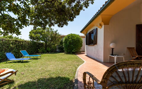 Villa Il Pesco: Plant, Property, Building, Sky, Tree, Window, Shade, Land Lot, Chair, Grass