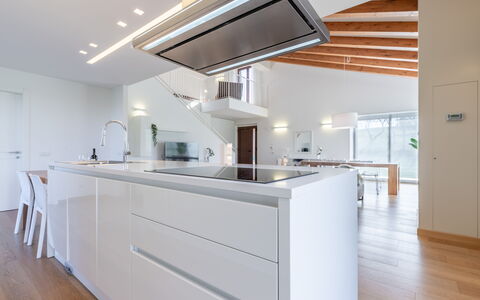 Villa Clair: Cabinetry, Countertop, Building, Wood, Interior Design, Flooring, Floor, House, Kitchen