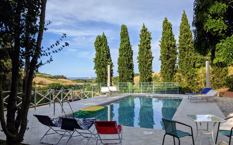 Villa Millefiori: Water, Sky, Plant, Cloud, Furniture, Nature, Chair, Tree, Swimming Pool, Outdoor Furniture
