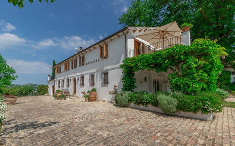 Villa La Picena: Plant, Sky, Cloud, Building, Window, Tree, House, Door, Land Lot, Vegetation