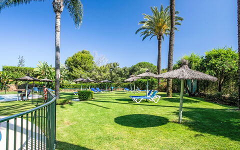 Los Patios de Santa Maria: Blue, Shade, Leisure, Garden, Resort, Landscaping, Lawn, Eco Hotel, Park