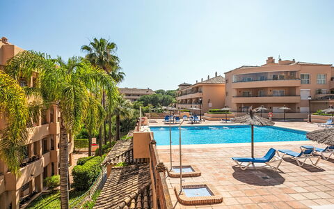 Los Patios de Santa Maria: Residential Area, Town, Apartment, Human Settlement, Home, Estate, Resort, Swimming Pool, Condominium, Hotel
