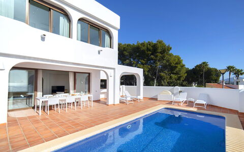 Mirador de les Bassetes: Water, Sky, Property, Swimming Pool, Building, Azure, Outdoor Furniture, Shade, House, Body Of Water