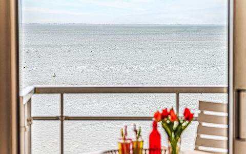 Morgane: Sea, Ocean, Balcony, Glass, Chair, Fence, Beach, Armrest