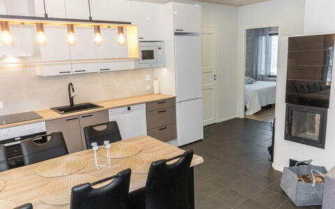 Pehtoori B: Furniture, Interior Design, Flooring, Countertop, Wood, Floor, Kitchen, Ceiling, Cabinetry, Room