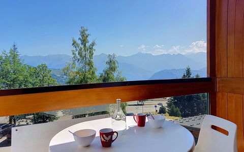 Le Corbier 100: Wood, Chair, Wood Stain, Mountain Range, Hardwood, Kitchen & Dining Room Table, Eco Hotel, Balcony, Coffee Table, Alps