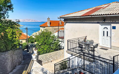 Nena: Blue, Residential Area, House, Home, Roof, Balcony, Stairs, Cottage, Coast, Handrail