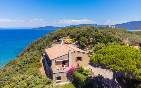 Villa Giuliana: Sky, Cloud, Water, Plant, Mountain, Property, Building, Window, Azure, Blue