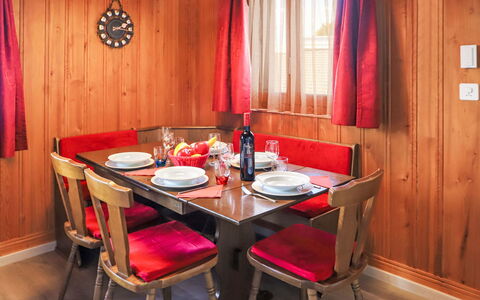 Dorine: Table, Furniture, Window, Chair, Curtain, Tableware, Building, Wood, Interior Design, Lighting