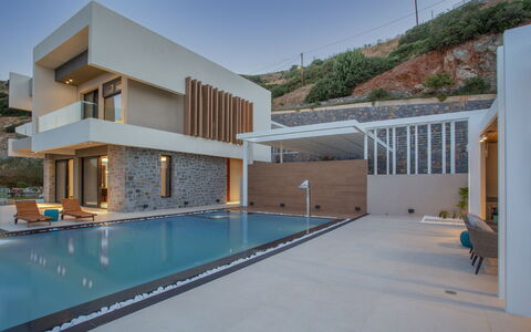 Nereid Luxury Villa: Sky, Property, Swimming Pool, Building, Window, Azure, House, Shade, Leisure, Condominium