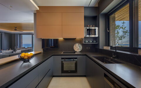 Nereid Luxury Villa: Countertop, Cabinetry, Kitchen Sink, Property, Sink, Furniture, Tap, Building, Kitchen Stove, Kitchen