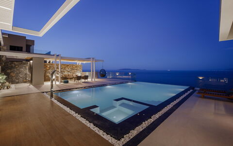 Nereid Luxury Villa: Water, Sky, Daytime, Building, Swimming Pool, Plant, House, Window, Wood, Shade