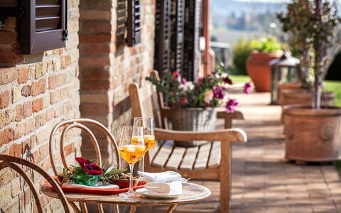 Villa Edelweiss: Flower, Plant, Table, Furniture, Property, Flowerpot, Tableware, Chair, Window, Building