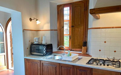 Le Fonti 9: Kitchen, Wood, Kitchen Appliance, Countertop, Flooring, Interior Design, Cabinetry, Furniture, Kitchen Sink, Home