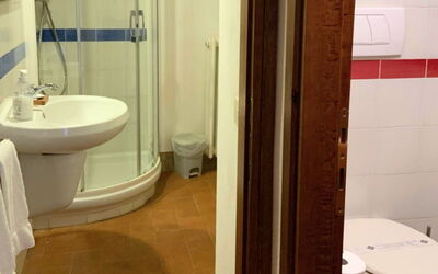 Le Fonti 12: Bathroom Sink, Bathroom, Wall, Plumbing Fixture, Flooring, Floor, Wood, Interior Design, Sink, Plumbing