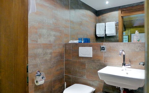 Enzian 720: Brown, Mirror, Sink, Bathroom Sink, Tap, Plumbing Fixture, Bathroom, Building, Interior Design, Architecture